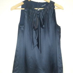 New w/ Tag Women Magaschoni Blouse Top Navy Size 4
